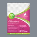 Spa Flyer or Brochure with green and pink Template design