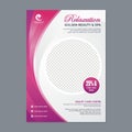 Spa Flyer or Brochure with Purple and pink Template design Royalty Free Stock Photo