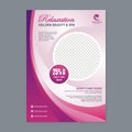 Spa Flyer or Brochure with Purple and pink Template design