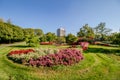 The Stairs Garden with waterfalls and Roses Hill in Spa Garden Oberlaa in Vienna, Austria