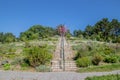 The Stairs Garden with waterfalls and Roses Hill in Spa Garden Oberlaa in Vienna, Austria