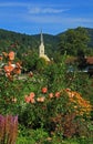 Spa gardens schliersee and church, bavarian health resort