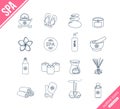 Spa and healthcare outline icons set