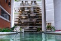 Spa healthy water and artificial waterfall building in resort