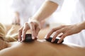Spa hot stone massage Royalty Free Stock Photo