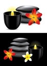 Spa hot stones, flower and candle Royalty Free Stock Photo