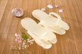 Spa or hotel flip flops Royalty Free Stock Photo