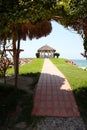 Spa hut overlooking ocean Royalty Free Stock Photo