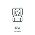 spa icon vector from theraphy collection. Thin line spa outline icon vector illustration