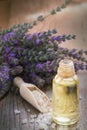 Spa with lavender oil and bath salt Royalty Free Stock Photo