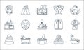 spa line icons. linear set. quality vector line set such as bathtub, pedicure, stone, towel, mortar, candle, sauna, massage, foot