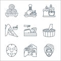 spa line icons. linear set. quality vector line set such as , manicure, facial mask, pedicure, acupuncture, depilation, candle, Royalty Free Stock Photo