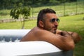 Spa man in jacuzzi Royalty Free Stock Photo
