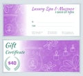 Spa, massage gift certificate template