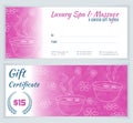 Spa, massage gift certificate template