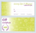 Spa, massage gift certificate template