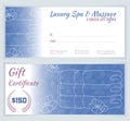 Spa, massage gift certificate template