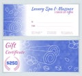 Spa, massage gift certificate template