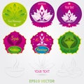 Spa massage Logo Set Vector