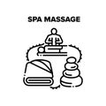 Spa Massage Vector Black Illustrations