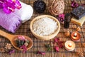 Spa with natural bath salt Royalty Free Stock Photo