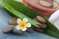 Spa natural composition with stones, towel