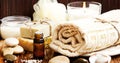 Spa.Natural soap,Essence Oil and Towel Royalty Free Stock Photo