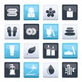 Spa objects icons over color background Royalty Free Stock Photo