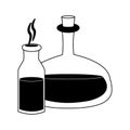 Spa oil bottles in black and white Royalty Free Stock Photo