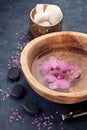 Spa with orchid and zen stones Royalty Free Stock Photo