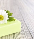 Spa organic soap and flower Royalty Free Stock Photo