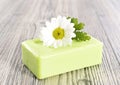 Spa organic soap and flower Royalty Free Stock Photo