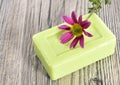 Spa organic soap and flower Royalty Free Stock Photo