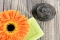 Spa organic soap, stone and flower Royalty Free Stock Photo