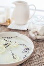 Spa pedicure bath with herbs Royalty Free Stock Photo