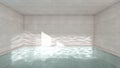Spa pool with caustics light. A bright clear water in the stone pool with light ray on wall, reflecting light shimmering on stone