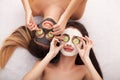 Spa. Process cosmetic mask of massage and facials in beauty salon