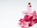 spa products of rose essential oil Royalty Free Stock Photo