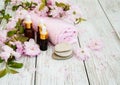 Spa products with sakura blossom