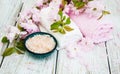 Spa products with sakura blossom