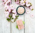 Spa products with sakura blossom