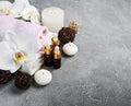 Spa concept with white orchids Royalty Free Stock Photo