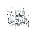 Spa and Relax Center hand draw lettering.