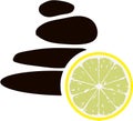 Spa Rocks and Lemon Vector