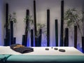 Spa room with bamboo decoration for relaxation Royalty Free Stock Photo