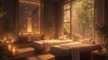 Relaxing spa room with candlelight Royalty Free Stock Photo