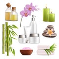 Spa salon accessories set, vector realistic isolated illustration Royalty Free Stock Photo