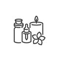 Spa salon, aromatherapy line icon