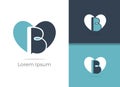 Spa and Salon B letter logo design, letter B in heart vector icon. Royalty Free Stock Photo