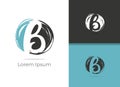 Spa and Salon B letter logo design, letter B in circle vector icon. Royalty Free Stock Photo